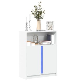 Aparador con LED madera de ingeniería blanco 77x34x100 cm de , Aparadores - Ref: Foro24-852145, Precio: 78,59 €, Descuento: %
