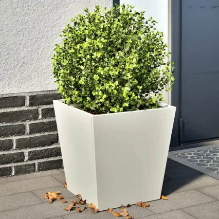 Jardineras 2 unidades acero blanco 40x40x40 cm de , Maceteros y jardineras - Ref: Foro24-851055, Precio: 66,72 €, Descuento: %