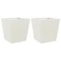 Jardineras 2 unidades acero blanco 40x40x40 cm de , Maceteros y jardineras - Ref: Foro24-851055, Precio: 66,72 €, Descuento: %