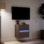 Mueble de TV de pared con luces LED marrón roble 41x31x45 cm de , Muebles TV - Ref: Foro24-852283, Precio: 55,02 €, Descuento: %