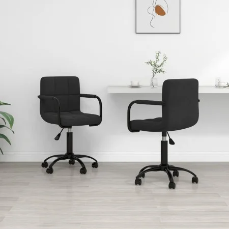 Sillas de comedor giratorias 2 uds terciopelo negro de , Sillas de comedor - Ref: Foro24-334718, Precio: 146,16 €, Descuento: %