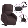 Sillón reclinable elevable tela marrón oscuro de , Sillones - Ref: Foro24-3204169, Precio: 275,65 €, Descuento: %