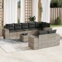 Set muebles jardín 9 pzas y cojines ratán sintético gris claro de , Conjuntos de jardín - Ref: Foro24-3222831, Precio: 683,57...