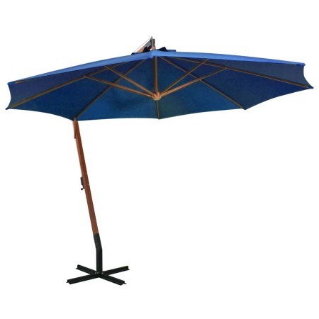 Sombrilla colgante con palo madera abeto azul celeste 3,5x2,9 m de vidaXL, Sombrillas - Ref: Foro24-313773, Precio: 168,09 €,...