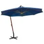 Sombrilla colgante con palo madera abeto azul celeste 3,5x2,9 m de vidaXL, Sombrillas - Ref: Foro24-313773, Precio: 164,14 €,...
