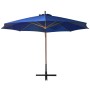 Sombrilla colgante con palo madera abeto azul celeste 3,5x2,9 m de vidaXL, Sombrillas - Ref: Foro24-313773, Precio: 168,09 €,...