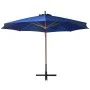 Sombrilla colgante con palo madera abeto azul celeste 3,5x2,9 m de vidaXL, Sombrillas - Ref: Foro24-313773, Precio: 164,14 €,...