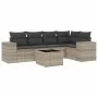 Garden sofa set 6 pieces and gray synthetic rattan cushions by , Modular outdoor sofas - Ref: Foro24-3222541, Price: 431,68 €...