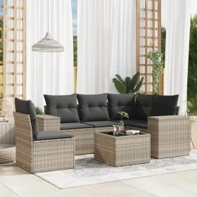 Set de sofás de jardín 6 pzas y cojines ratán sintético gris de , Conjuntos de jardín - Ref: Foro24-3222581, Precio: 431,68 €...