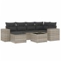 Set de sofás de jardín 7 pzas con cojines ratán PE gris claro de , Conjuntos de jardín - Ref: Foro24-3222871, Precio: 467,30 ...