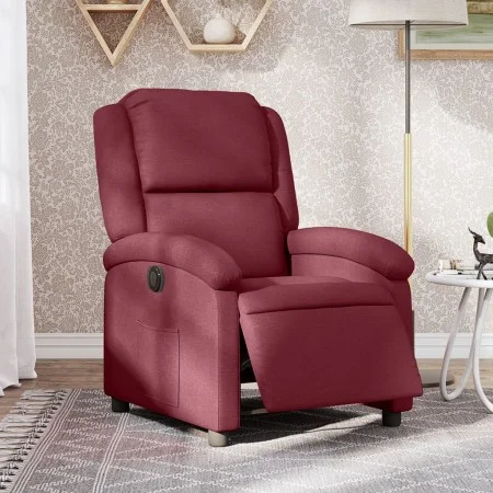 Sillón reclinable eléctrico tela rojo tinto de , Sillones - Ref: Foro24-3204143, Precio: 241,98 €, Descuento: %