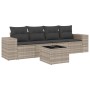 Set de sofás jardín y cojines 5 pzas ratán sintético gris claro de , Sofás modulares de exterior - Ref: Foro24-3222291, Preci...