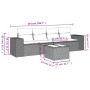 Set de sofás jardín y cojines 5 pzas ratán sintético gris claro de , Sofás modulares de exterior - Ref: Foro24-3222291, Preci...