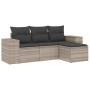 Set de sofás de jardín 4 pzas y cojines ratán sintético gris de , Sofás modulares de exterior - Ref: Foro24-3222471, Precio: ...
