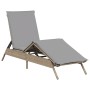 Tumbona con cojín ratán sintético beige de , Tumbonas - Ref: Foro24-4002704, Precio: 146,56 €, Descuento: %