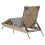 Tumbona con cojín ratán sintético beige de , Tumbonas - Ref: Foro24-4002704, Precio: 146,56 €, Descuento: %