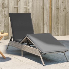 Tumbona con cojín ratán sintético gris claro de , Tumbonas - Ref: Foro24-4002706, Precio: 146,97 €, Descuento: %
