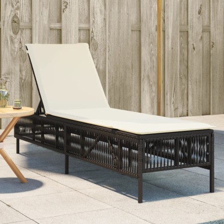Tumbona con cojín ratán sintético marrón de , Tumbonas - Ref: Foro24-4002738, Precio: 145,91 €, Descuento: %