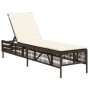 Tumbona con cojín ratán sintético marrón de , Tumbonas - Ref: Foro24-4002738, Precio: 145,91 €, Descuento: %