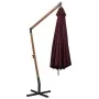 Sombrilla colgante con palo madera abeto rojo burdeos 3,5x2,9 m de vidaXL, Sombrillas - Ref: Foro24-313770, Precio: 165,62 €,...