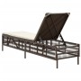 Tumbona con cojín ratán sintético marrón de , Tumbonas - Ref: Foro24-4002738, Precio: 145,91 €, Descuento: %