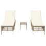 Tumbonas con mesita 2 unidades ratán sintético beige de , Tumbonas - Ref: Foro24-4002750, Precio: 282,32 €, Descuento: %