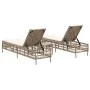 Tumbonas con mesita 2 unidades ratán sintético beige by , Loungers - Ref: Foro24-4002750, Price: 288,81 €, Discount: %