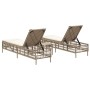Tumbonas con mesita 2 unidades ratán sintético beige de , Tumbonas - Ref: Foro24-4002750, Precio: 282,32 €, Descuento: %