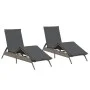 Tumbonas con cojines 2 unidades ratán sintético gris by , Loungers - Ref: Foro24-3261580, Price: 280,09 €, Discount: %