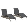 Tumbonas con cojines 2 unidades ratán sintético gris de , Tumbonas - Ref: Foro24-3261580, Precio: 285,34 €, Descuento: %