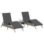 Tumbonas con cojines 2 unidades ratán sintético gris de , Tumbonas - Ref: Foro24-3261580, Precio: 285,34 €, Descuento: %