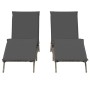 Tumbonas con cojines 2 unidades ratán sintético gris de , Tumbonas - Ref: Foro24-3261580, Precio: 285,34 €, Descuento: %