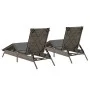 Tumbonas con cojines 2 unidades ratán sintético gris by , Loungers - Ref: Foro24-3261580, Price: 280,09 €, Discount: %