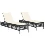 Tumbonas con cojines 2 unidades ratán sintético negro de , Tumbonas - Ref: Foro24-3261596, Precio: 284,43 €, Descuento: %