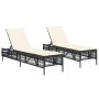 Tumbonas con cojines 2 unidades ratán sintético negro de , Tumbonas - Ref: Foro24-3261596, Precio: 290,00 €, Descuento: %