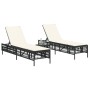 Tumbonas con cojines 2 unidades ratán sintético negro de , Tumbonas - Ref: Foro24-3261596, Precio: 290,00 €, Descuento: %