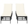 Tumbonas con cojines 2 unidades ratán sintético negro de , Tumbonas - Ref: Foro24-3261596, Precio: 290,00 €, Descuento: %