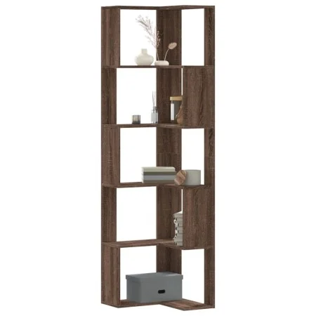 Estantería de esquina 5 niveles madera marrón roble 50x50x179cm de , Librerías y estanterías - Ref: Foro24-852588, Precio: 84...