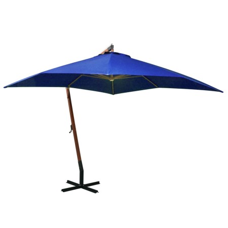 Sombrilla colgante con palo madera de abeto azul celeste 3x3 m de vidaXL, Sombrillas - Ref: Foro24-313779, Precio: 159,25 €, ...