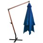 Sombrilla colgante con palo madera de abeto azul celeste 3x3 m de vidaXL, Sombrillas - Ref: Foro24-313779, Precio: 159,25 €, ...