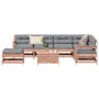 Juego de muebles jardín 8 pzas y cojines madera abeto Douglas en Conjuntos de jardín | Comprar online en Foru.es