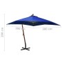 Sombrilla colgante con palo madera de abeto azul celeste 3x3 m de vidaXL, Sombrillas - Ref: Foro24-313779, Precio: 159,25 €, ...