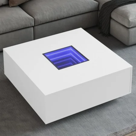 Mesa de centro con LED Infinity blanca 100x100x40 cm de , Mesas de centro - Ref: Foro24-3284042, Precio: 193,27 €, Descuento: %