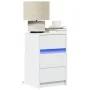 Mesita de noche con luces LED madera de ingeniería blanca de , Mesitas de noche - Ref: Foro24-852012, Precio: 69,02 €, Descue...