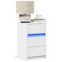 Mesita de noche con luces LED madera de ingeniería blanca de , Mesitas de noche - Ref: Foro24-852012, Precio: 70,48 €, Descue...