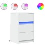 Mesita de noche con luces LED madera de ingeniería blanca de , Mesitas de noche - Ref: Foro24-852012, Precio: 70,48 €, Descue...