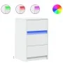 Nachttisch mit LED-Lichtern aus weißem Holzwerkstoff von , Nachttische - Ref: Foro24-852012, Preis: 69,02 €, Rabatt: %
