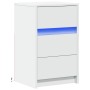 Mesita de noche con luces LED madera de ingeniería blanca de , Mesitas de noche - Ref: Foro24-852012, Precio: 70,48 €, Descue...