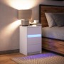 Mesita de noche con luces LED madera de ingeniería blanca de , Mesitas de noche - Ref: Foro24-852012, Precio: 70,48 €, Descue...