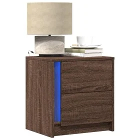 Nachttisch mit LED-Lichtern aus Eichen-Ingenieurholz in Braun. von , Nachttische - Ref: Foro24-852059, Preis: 51,26 €, Rabatt: %